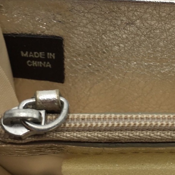 Coach Julia OP Art Signature Accordian Metallic Gold & Tan Wallet. Lite wear - Picture 7 of 9